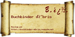 Buchbinder Ábris névjegykártya